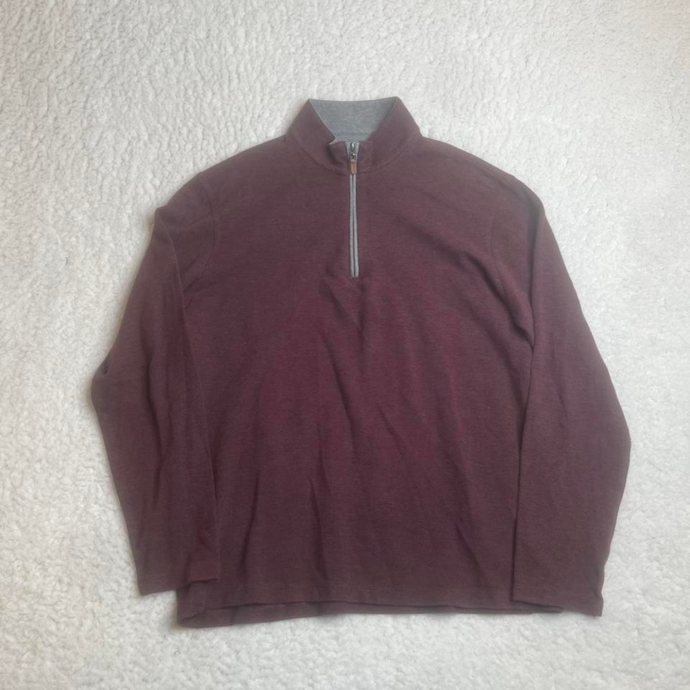Mizzen+Main Burgundy Zip Up Sweater